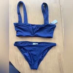 L*Space Blue Ribbed Bikini Set - Size S - Excellent Condition